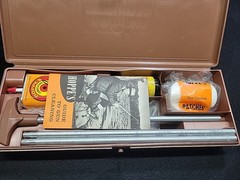 Vintage Hoppes Gun Cleaning Kit-Brown Plastic Case for Rifle Shotgun Please Read