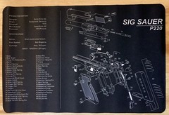 Gun Cleaning Mat Sig Sauer P220 Breakdown Schematics Parts Diagram Mouse Pad