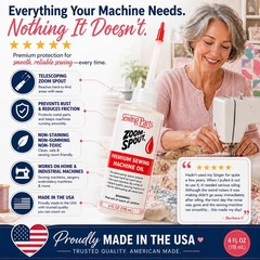 Premium Sewing Machine Oil with Zoom Spout Oiler | 4FL OZ of Stainless Lily W…