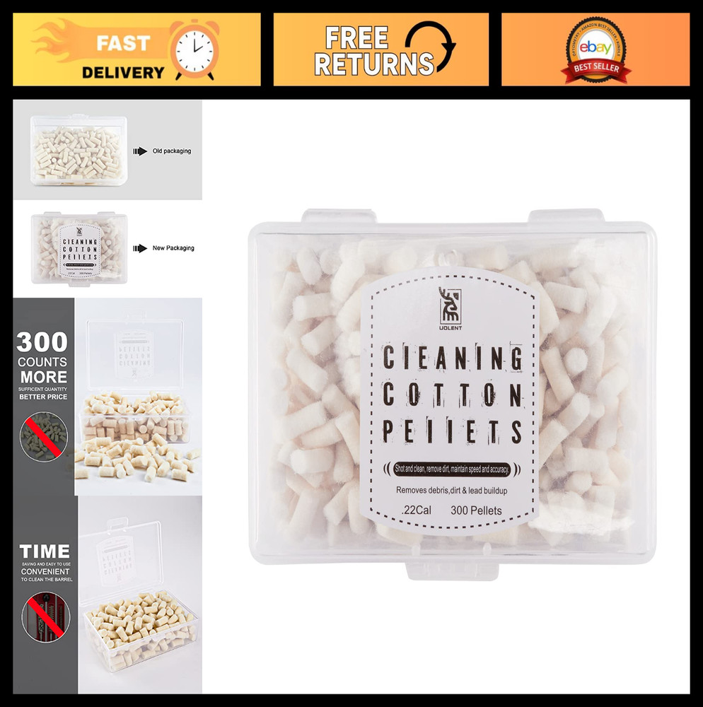 “300 Cotton Wool Felt Cleaning Pellets for .22/.177 Caliber Gun Maintenance – St