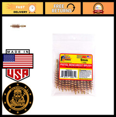 9mm Pistol Brass Bore Brushes – 12 Pack, Bronze Bristles for Gun Cleaning & Main