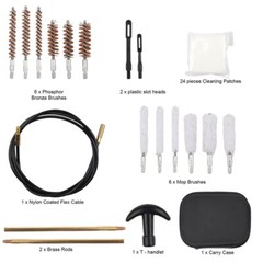 Gun Cleaning Kit .17 .22/.223/5.56MM .243 .280 .30 MultiCaliber Brushes 43PCS
