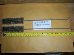 2 TUBE CLEANING WIRE BRUSHES STAINLESS STEEL WIRE BRUSH PIPE CLEANING 1-1/2″X16”