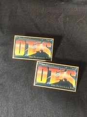 2 OTIS GUN CLEANING TACTICAL FIRE ARMS HUNTING SHOTGUN AUTOMATIC WEAPON HAT PINS