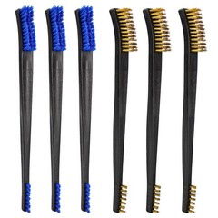 PINGMIC 6 Pack Double-Ended Gun Cleaning Brushes Set, Brass & Blue&brass