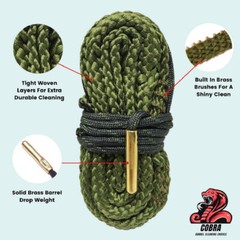 Bore Cleaning Snake For 9mm .380 .357 .38 Barrels Free Fast Shipping USA Seller