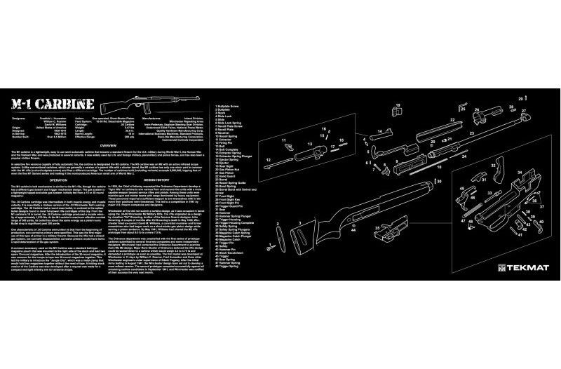 TekMat M1 Gun Cleaning Mat,12x36in,Black 36-M1CARBINE: TEK-36-M1-CARB