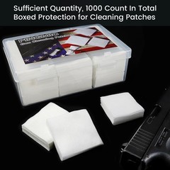1000 PCS Gun Cleaning Patches with Storage Case – Lint 2″x2″ 1000pcs Box