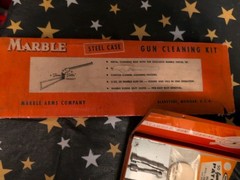 Vintage Marble Gun Cleaning Kit METAL CASE Used as is gunsmith Free Shipping JS