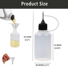 Yutetuter 6-Pack Oil Bottles Applicator (1 OZ) Needle Oiler 3.2 inches, white