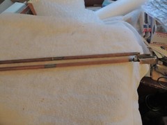 Antique Vtg. Wood & Brass 3-Pc Gun Cleaning Rod & one Solid Rod one Cleaning Tip
