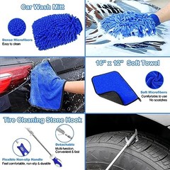 12Pcs Wheel Brush Kit for Cleaning Wheel and Tire, Wheel and Rim Brush, Blue