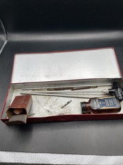 Wards WesternField Tin Case, Shotgun Bore Cleaning Rods, Oil & Cloths VTG