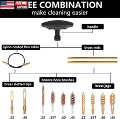 Universal Handgun Cleaning Kit .22,.357,.38,9Mm,.45 Caliber Pistol Cleaning Kit