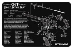 TekMat Colt Revolver Army Cleaning Mat Black/White Rubber 11″ x 17″ – TEKR17SAA