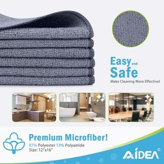 AIDEA 24PK Microfiber Cleaning Cloths Car Home Kitchen Absorbent Soft Towels