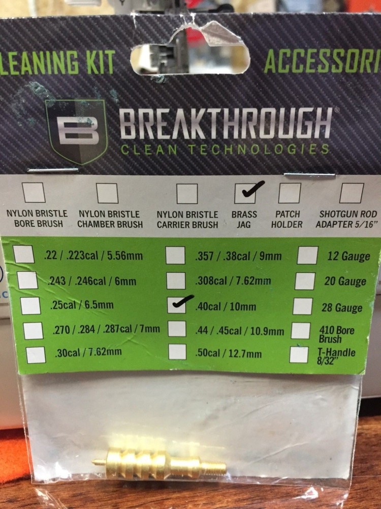 Breakthrough Clean Technologies Brass Gun Jag .40cal/10mm New
