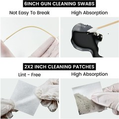Gun Cleaning Supplies, 600PCS Round Gun Cleaning Patches and 200PCS Gun Clean…