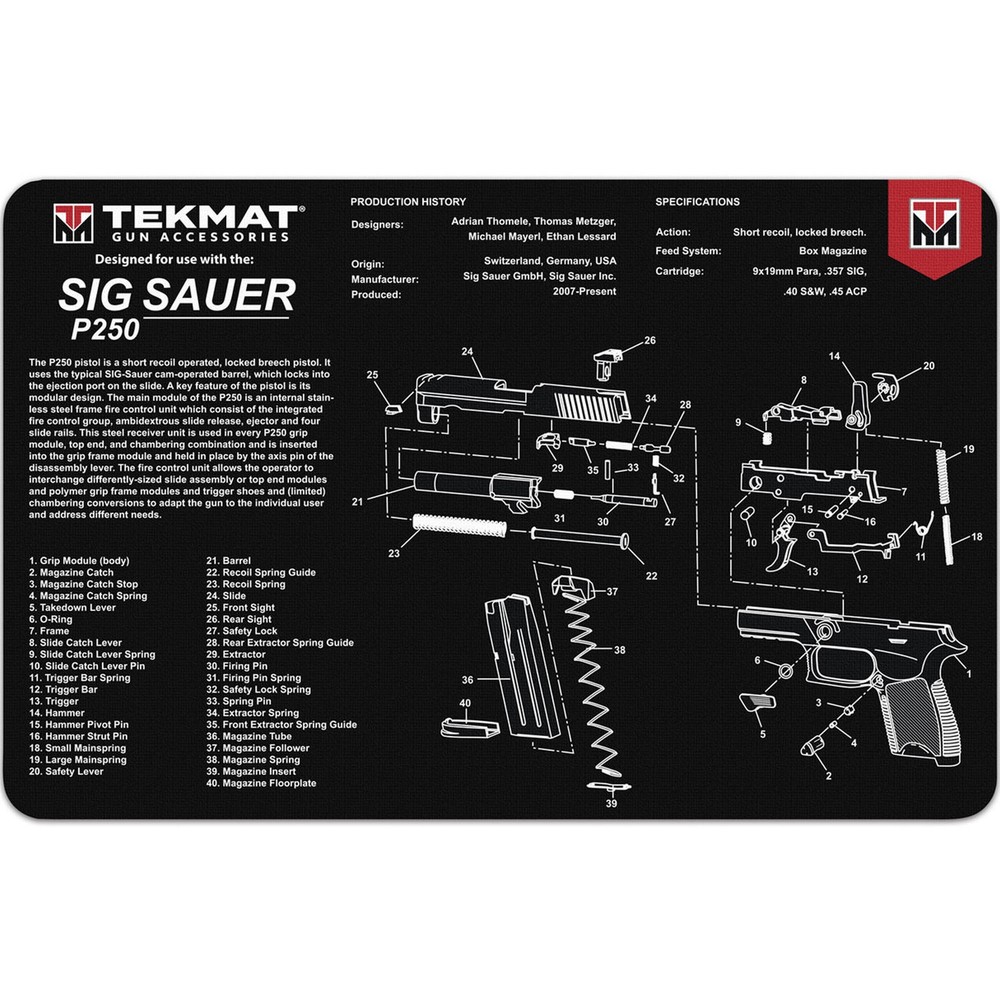 TekMat Original Gun Cleaning Mat – 17″ X 11″ – Sig Sauer P250