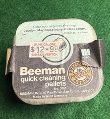 VTG Beeman quick cleaning pellets 500 ct. for .177 caliber barrel cleaning