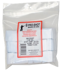 Pro-Shot Cotton Cleaning Patches SQ 1-1/8″ .22/270 Cal 500/ct Flannel