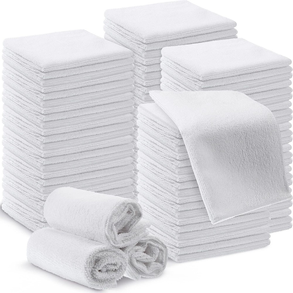 Macarrie 200pk Microfiber Cleaning Cloths Bulk 12×12″ Absorbent Towels