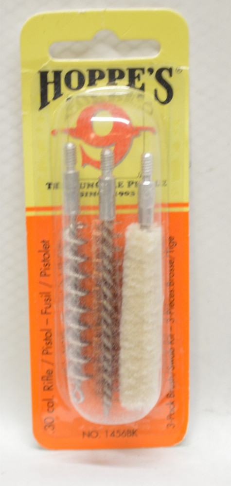 Qty 1 – Hoppe’s .30 Cal. Rifle / Pistol 3-Pack Brush/Swab Kit (No. 1456BK)