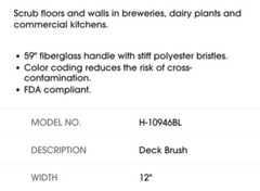 VIKAN 70609 Deck Brush, 12 in Brush and VIKAN 29389 kit H-10946BL ULINE