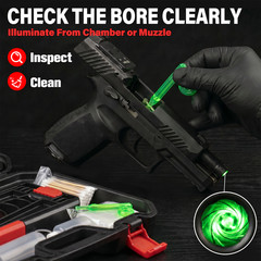 Universal Gun Cleaning Kit 180 PCS with Folding Stand Case for Rifle Pistols