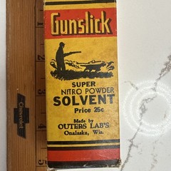 Vintage Outers Labs Gunslick Solvent Bottle And Box. New Unopened