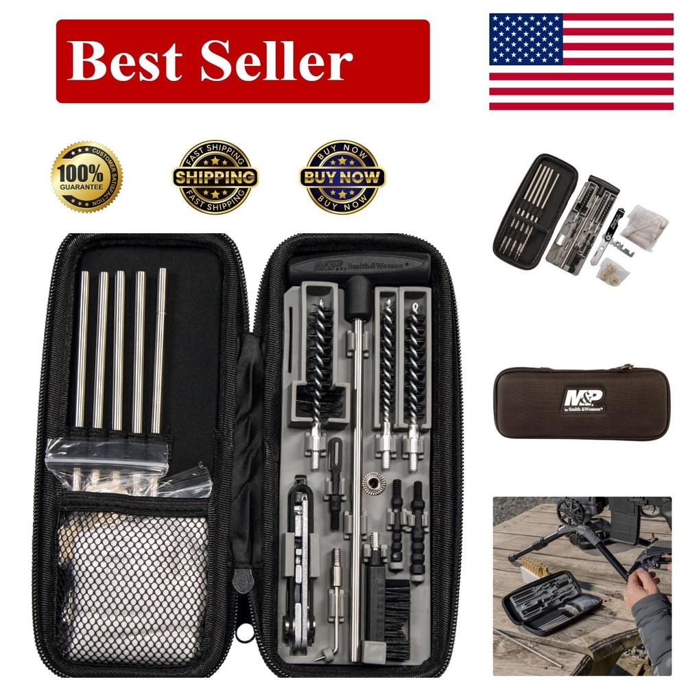 Portable & Convenient Cleaning Kit for Rifles and Handguns – includes Brushes