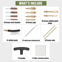 Swiss+Tech 16PC Handgun Cleaning Kit Cleaning Rod Bore Brushes Cleaning Patches