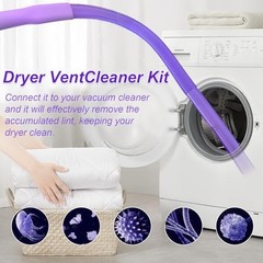 Upgraded Dryer Vent Cleaner Kit: Universal Vacuum Hose Attachment for Purple
