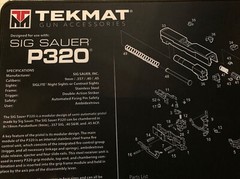 TekMat Ultra Cleaning Mat for use with Sig Sauer P320 Black 15”x20”