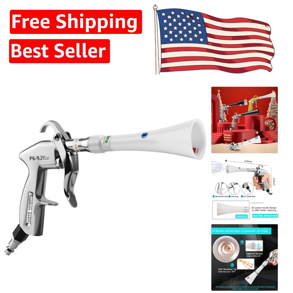 Compact Tornado Dry Cleaning Gun for Dust-Free Cars – Works with Air Compressors