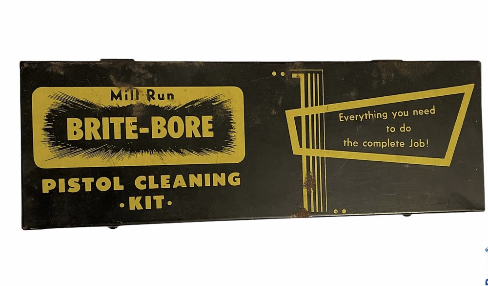 Vintage Mill Run Brite Bore Gun Cleaning Kit With Lubricating Oil And Gun Grease
