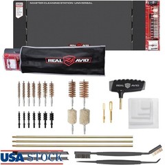 Universal Gun Cleaning Kit W/ Oil Resistant Mat Pistols Rifles Shotguns New