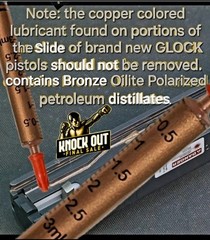 Best VALUE SIZE 3cc COPPER COLORED GLOCK PISTOL LUBRICANT