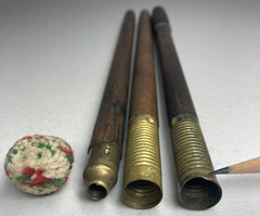 Vintage Wood & Brass 3 Piece Shotgun Cleaning Rod With Soft Tip