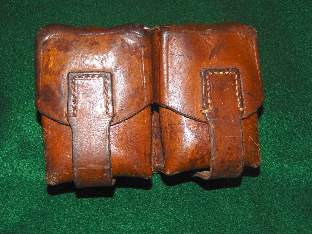 Post WW2 Serbian Army Brown Leather Ammo pouches for SKS Rifles (Yugo-Serbian)