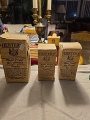 Vtg. Herter’s Gun Cleaning Patches Lot – Perfect Full Boxes 12/16 Ga & .38-.45