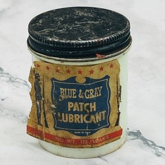 Vintage Blue & Grey Patch Lubricant Black Powder Muzzleloading