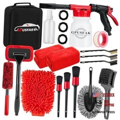 Car Wash Cleaning Kit with Foam Gun Sprayer Detailing Brushes Windshield 16Pcs