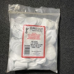 Pro-Shot Products Bore Patch 600 Count Cotton White for 6mm-.30 Cal Gun Cleaning