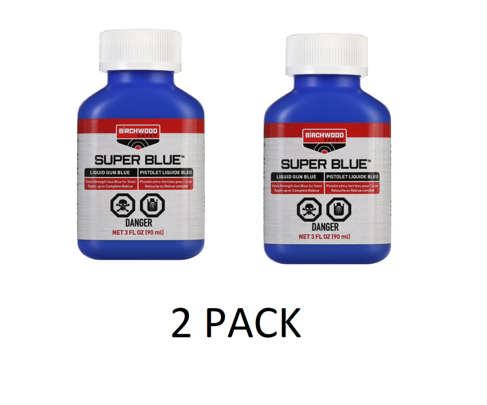 2 PACK Birchwood SUPER BLUE Liquid Gun Blue FOR BLUEING POLISHED HARDENED STEELS