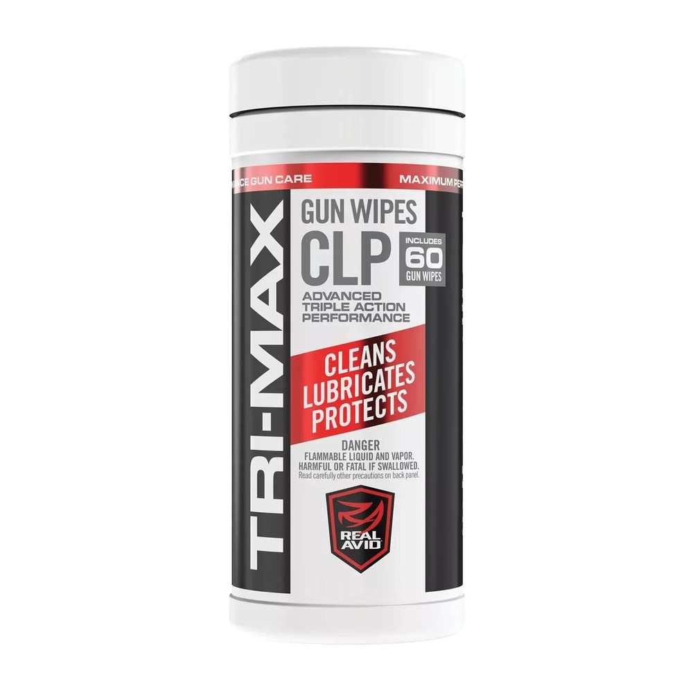 Real Avid TRI-MAX CLP Gun Cleaner & Lubricant Wipes 60 Count AVCLPW-C60