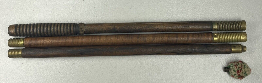 Vintage Wood & Brass 3 Piece Shotgun Cleaning Rod With Soft Tip