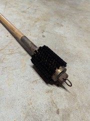 Vintage 3 1/2″ Cannon Bore Brush With Handle Brass Fittings WWII?