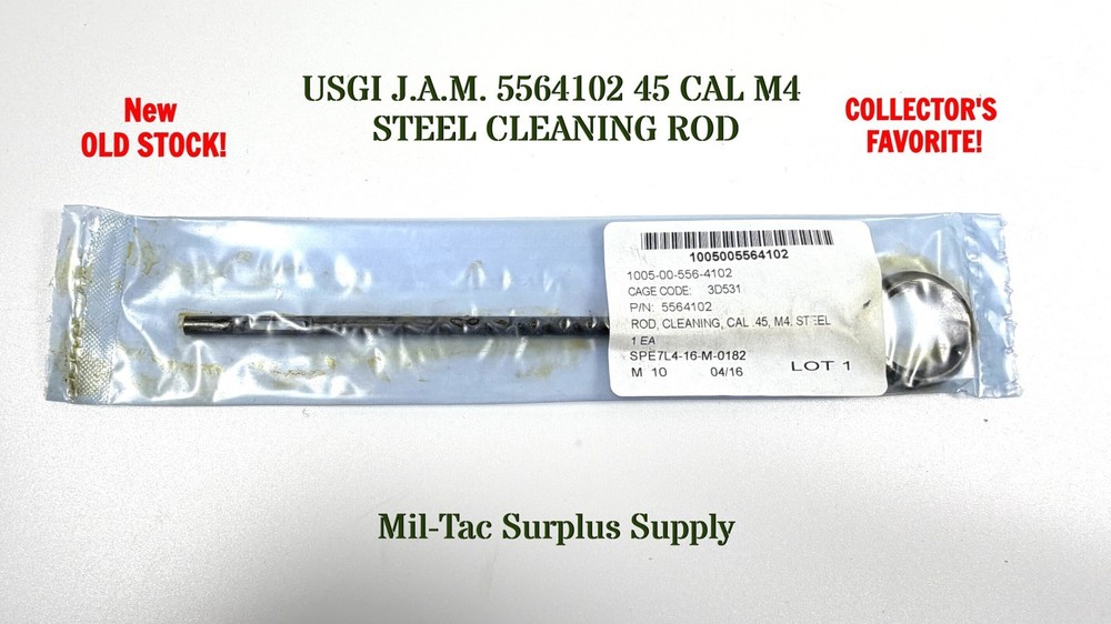 USGI J.A.M. 5564102 45 CAL STEEL CLEANING ROD, NOS, COLLECTORS L@@K!