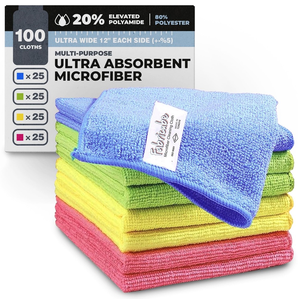 Fabricube Turkish Microfiber Cleaning Cloth Of 4 Colors 20 Polyamide For